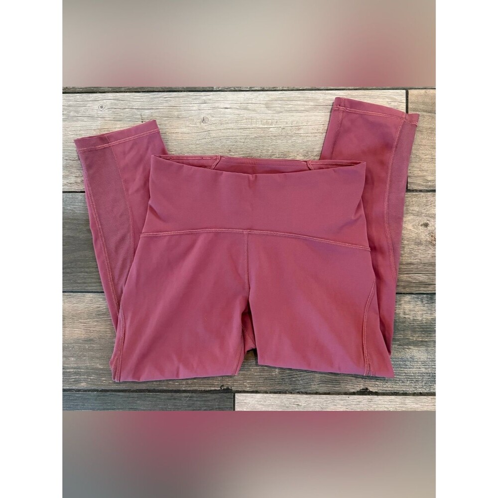 Lululemon Dark Rose Partial Mesh Leggings